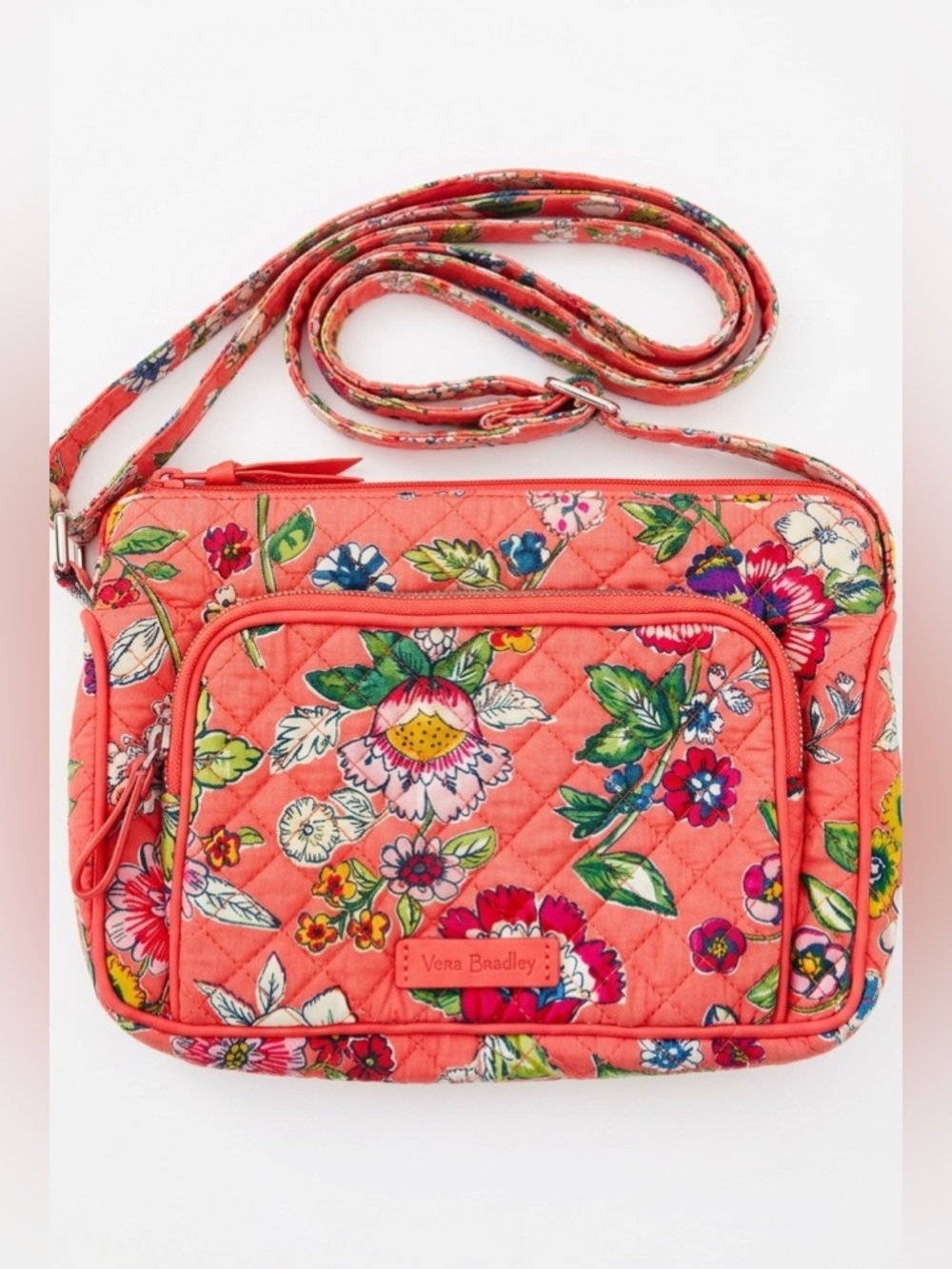Vera Bradley Quilted Coral Floral Crossbody